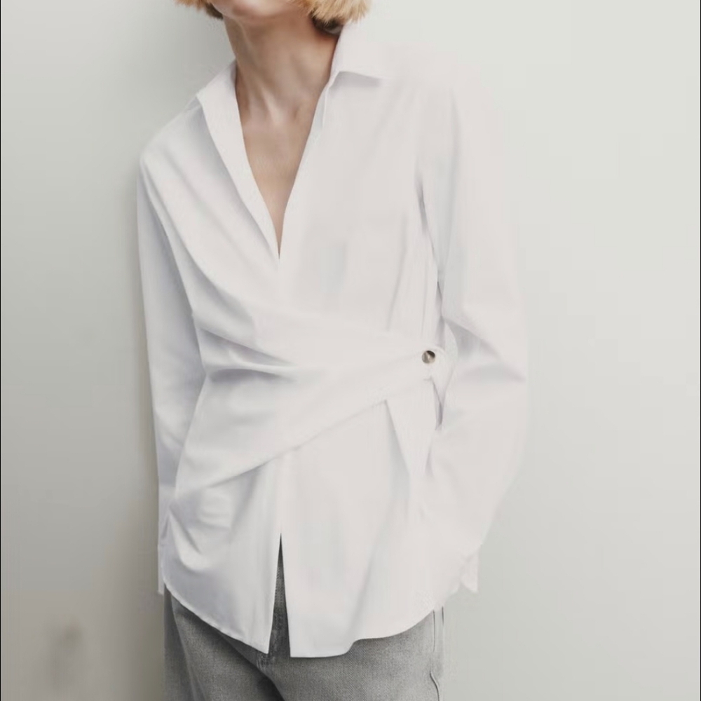 NWOT Massimo Dutti Crossover Button-up Shirt